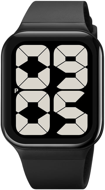 Findtime Unisex Square Big Numbers Dial Digital Watch for Men Women Seniors, 50M Waterproof Large LED Electronic Time Pink Wristwatch Simple Designer
